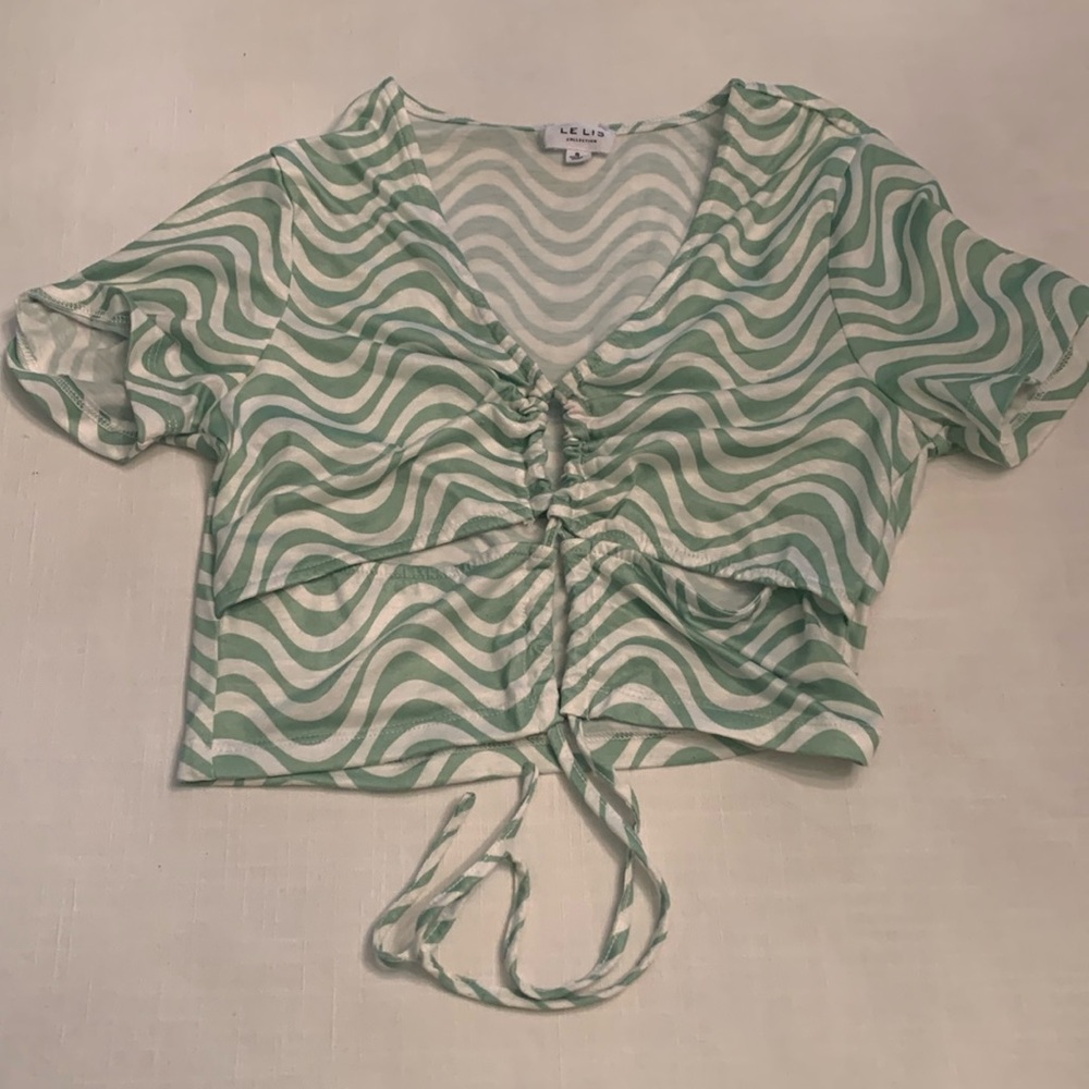 Lelia Collection Green & White Top. S